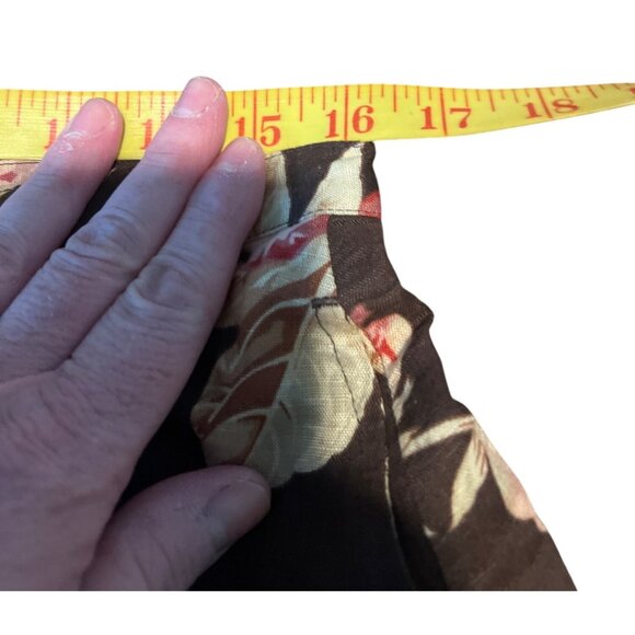 Chaps Floral Linen-Blend Skirt Size 8 Button Front - Picture 3 of 7